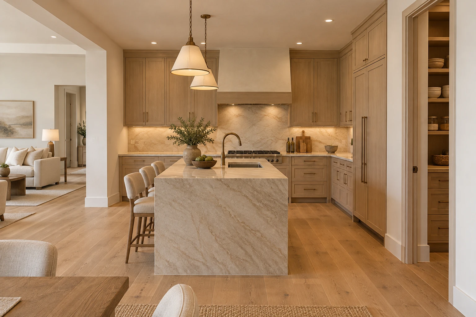 Proposed kitchen with three island seats